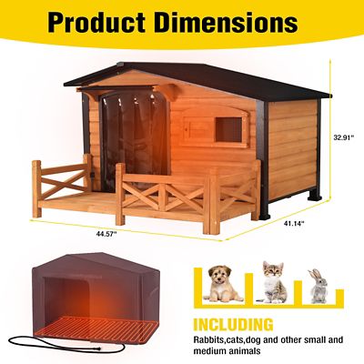 Image showing 9 th Aivituvin Outdoor Large Heated Dog House with Metal Frame