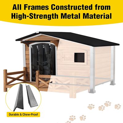 Image showing  Outdoor Large Heated Dog House with Metal Frame