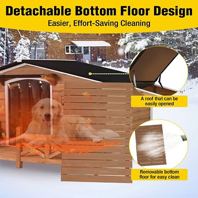 Image showing 5 th Aivituvin Outdoor Large Heated Dog House with Metal Frame