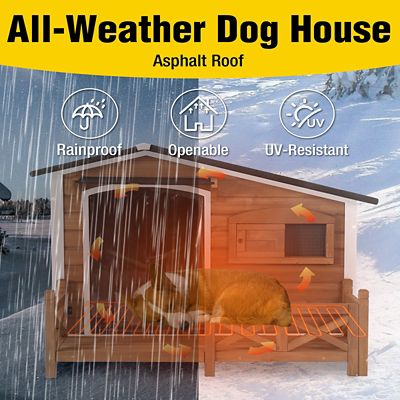 Image showing 7 th Aivituvin Outdoor Large Heated Dog House with Metal Frame