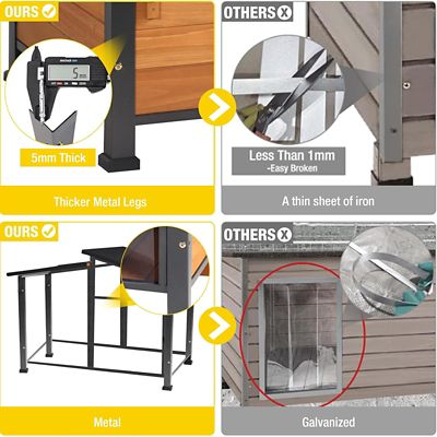 Image showing  Heated Metal Frame Wooden Dog House with Heating Pad, Insulation Liner