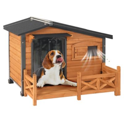 Aivituvin Outdoor Dog House with Metal Frame and Proch