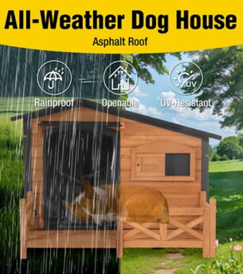 Image showing  Outdoor Dog House with Metal Frame and Proch