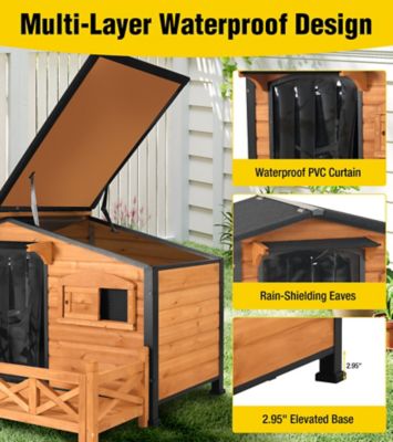 Image showing 5 th Aivituvin Outdoor Dog House with Metal Frame and Proch