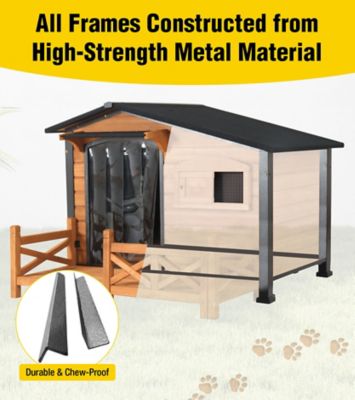 Image showing 6 th Aivituvin Outdoor Dog House with Metal Frame and Proch