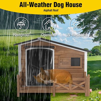 Image showing  Outdoor Dog House with Metal Frame and Proch