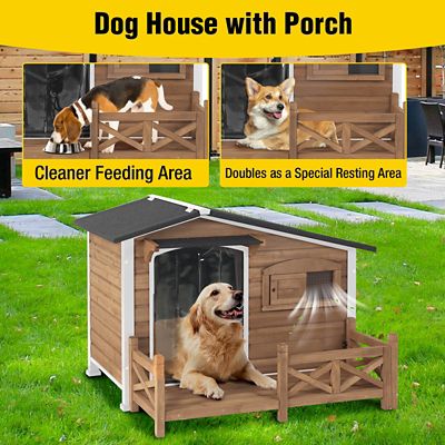 Image showing  Outdoor Dog House with Metal Frame and Proch