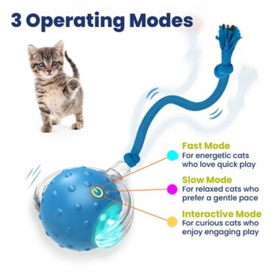 Image showing 5 th PawsPik Chirp & Chase Motion Activated Cat Ball with LED Lights, Blue