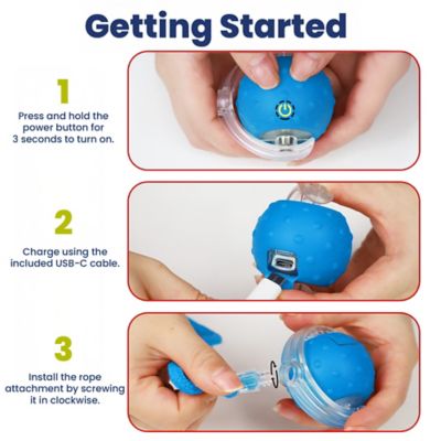 Image showing 6 th PawsPik Chirp & Chase Motion Activated Cat Ball with LED Lights, Blue