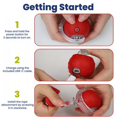 Image showing 6 th PawsPik Chirp & Chase Motion Activated Cat Ball with LED Lights, Red