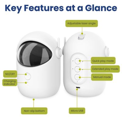 Image showing  Automatic Rechargeable Interactive Alien Laser Cat Toy, White, 1 Count