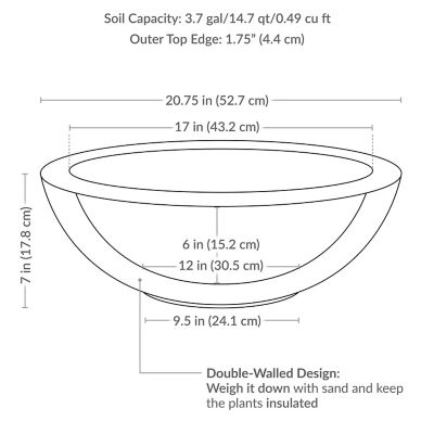 Image showing  20.75 in. Percival Round Polyresin Planter - Rust - 4pk