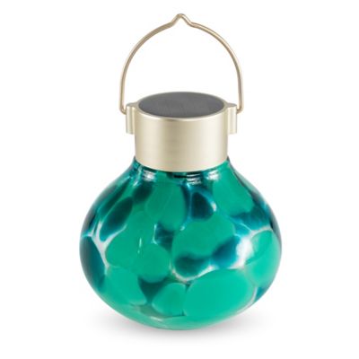 Image showing  Solar Tea Lanterns 5 in. Handblown Glass, Teal