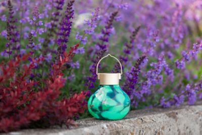 Image showing  Solar Tea Lanterns 5 in. Handblown Glass, Teal