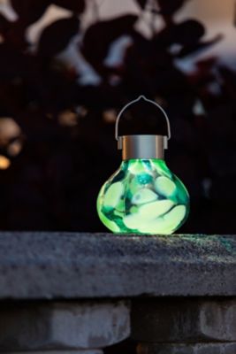 Image showing  Solar Tea Lanterns 5 in. Handblown Glass, Teal