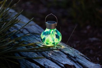 Image showing 6 th Allsop Home & Garden Solar Tea Lanterns 5 in. Handblown Glass, Teal