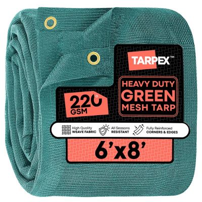 Tarpex 6 ft. x 8 ft. Green Heavy-Duty Weather Resistant 6.5 oz. 70% Shade Polyethylene Mesh Truck Tarp