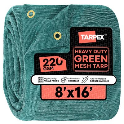 Tarpex 10' x 12' Green Heavy-Duty Weather Resistant 6.5 oz. 70% Shade Polyethylene Mesh Truck Tarp