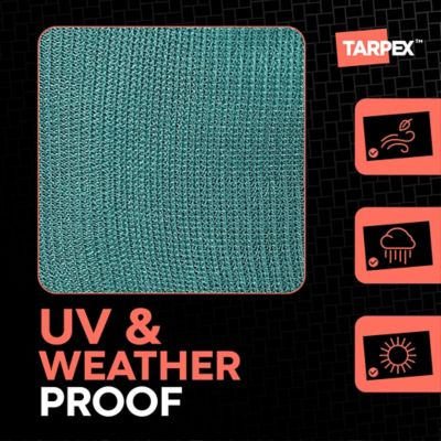 Image showing  10' x 12' Green Heavy-Duty Weather Resistant 6.5 oz. 70% Shade Polyethylene Mesh Truck Tarp