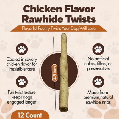 Image showing  Twists 5-in Chicken Flavor Rawhide Dog Chew Treats, 12 ct.