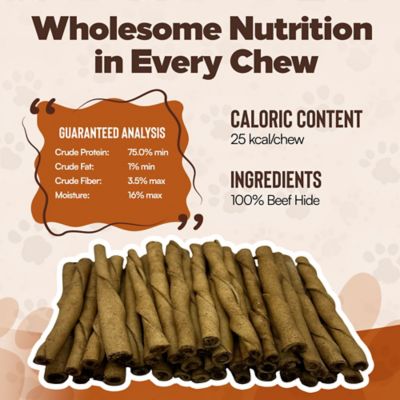 Image showing  Twists 5-in Peanut Butter Flavor Rawhide Dog Chew Treats, 50 ct.
