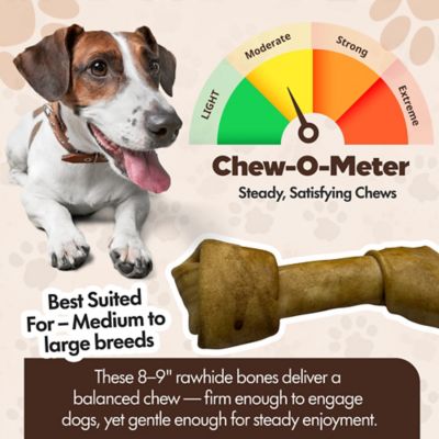 Image showing  Knotted 8 to 9-in Peanut Butter Flavor Rawhide Bone Dog Treats, 10 ct.
