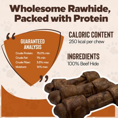 Image showing  Knotted 8 to 9-in Beef Flavor Rawhide Bone Dog Treats, 3 ct.