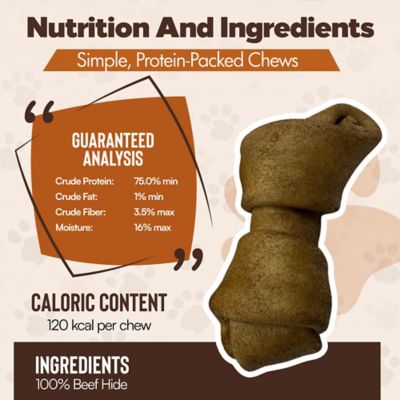 Image showing  Knotted 4 to 5-in. Peanut Butter Flavor Rawhide Bone Dog Treats, 10 ct.