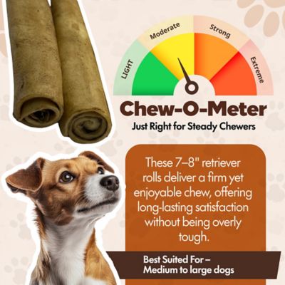 Image showing  Retriever Rolls 7 to 8-in Peanut Butter Flavor Rawhide Dog Chew Treats, 6 ct.