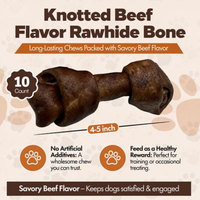 Image showing  Knotted 4 to 5-in. Beef Flavor Rawhide Bone Dog Treats, 10 ct.