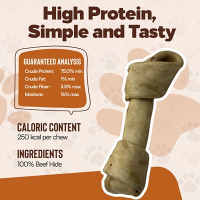 Image showing  Knotted 8 to 9-in Chicken Flavor Rawhide Bone Dog Treats, 6 ct.