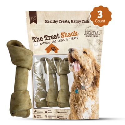 Image showing  Knotted 8 to 9-in Chicken Flavor Rawhide Bone Dog Treats, 3 ct.