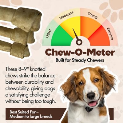 Image showing  Knotted 8 to 9-in Chicken Flavor Rawhide Bone Dog Treats, 3 ct.