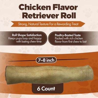 Image showing  Retriever Rolls 7 to 8-in Chicken Flavor Rawhide Dog Chew Treats, 6 ct.