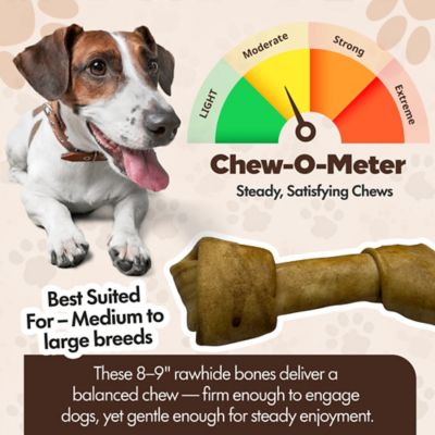 Image showing  Knotted 8 to 9-in Peanut Butter Flavor Rawhide Bone Dog Treats, 3 ct.