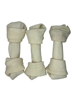 Image showing 6 th The Treat Shack Knotted 8 to 9-in Natural Flavor Rawhide Bone Dog Treats, 6 ct.