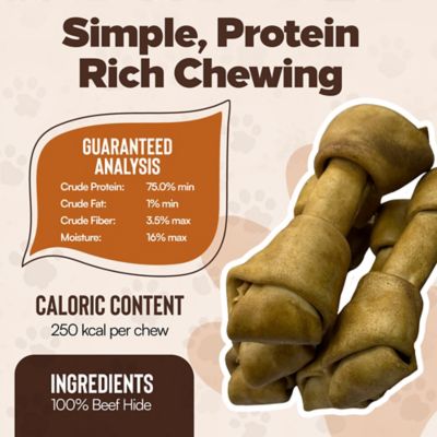 Image showing  Knotted 8 to 9-in Peanut Butter Flavor Rawhide Bone Dog Treats, 6 ct.