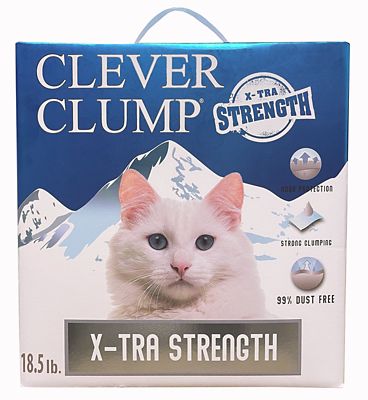Scoochie Pet Products Clever Clump X-Tra Strength Unscented Natural Bentonite Cat Litter, 18.5-lb. box