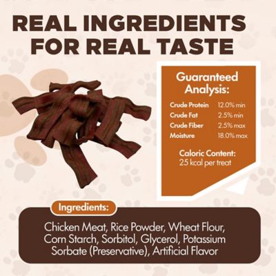 Image showing  Chewka Thick-Cut Real Meat Strips Sizzling Bacon Flavor Dog Treats, 8-oz. Bag