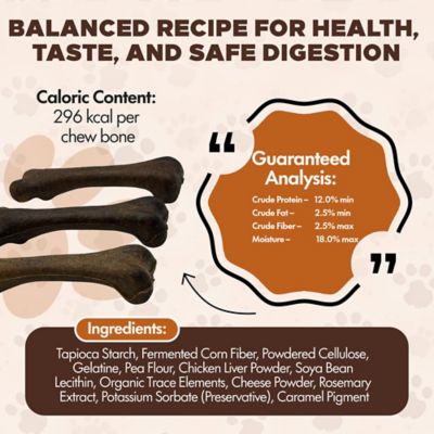 Image showing  Chewka Chicken Flavored Plant-Forward Fully Digestible Dog Chew Bone, Medium, 1 CT