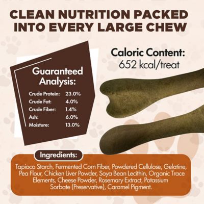 Image showing  Chewka Bacon Flavored Plant-Forward Fully Digestible Dog Chew Bone, Large, 6 CT