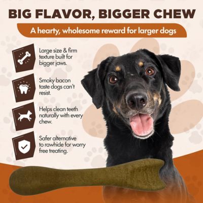 Image showing  Chewka Bacon Flavored Plant-Forward Fully Digestible Dog Chew Bone, Large, 6 CT