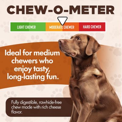 Image showing  Chewka Cheese Flavored Plant-Forward Fully Digestible Dog Chew Bone, Large, 3 CT