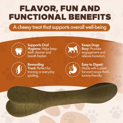 Image showing  Chewka Cheese Flavored Plant-Forward Fully Digestible Dog Chew Bone, Large, 3 CT