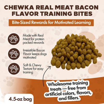 Image showing  Chewka Real Meat Bacon Flavor Training Bites Dog Treats, 4.5-oz. Bag