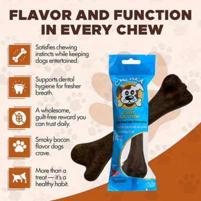 Image showing  Chewka Bacon Flavored Plant-Forward Fully Digestible Dog Chew Bone, Medium, 1 CT