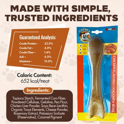 Image showing  Chewka Chicken Flavored Plant-Forward Fully Digestible Dog Chew Bone, Large, 3 CT