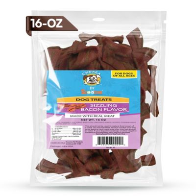 Image showing  Chewka Thick-Cut Real Meat Strips Sizzling Bacon Flavor Dog Treats, 16-oz. Bag