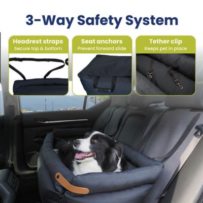 Image showing  Ultra Large Premium 2-in-1 Car Seat & Convertible Travel Dog Bed, Black