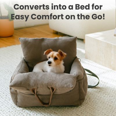 Image showing 6 th PawsPik Convertible Plush 3-in-1 Pet Carrier, Travel Bed, and Car Seat, Chestnut Brown